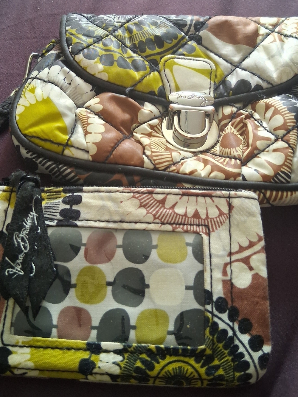 Vera Bradley Quilted Wallet And Coin Bag in Multi Floral Print